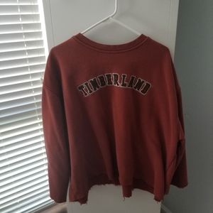 Vintsge timberlsnd over sized crop shirt